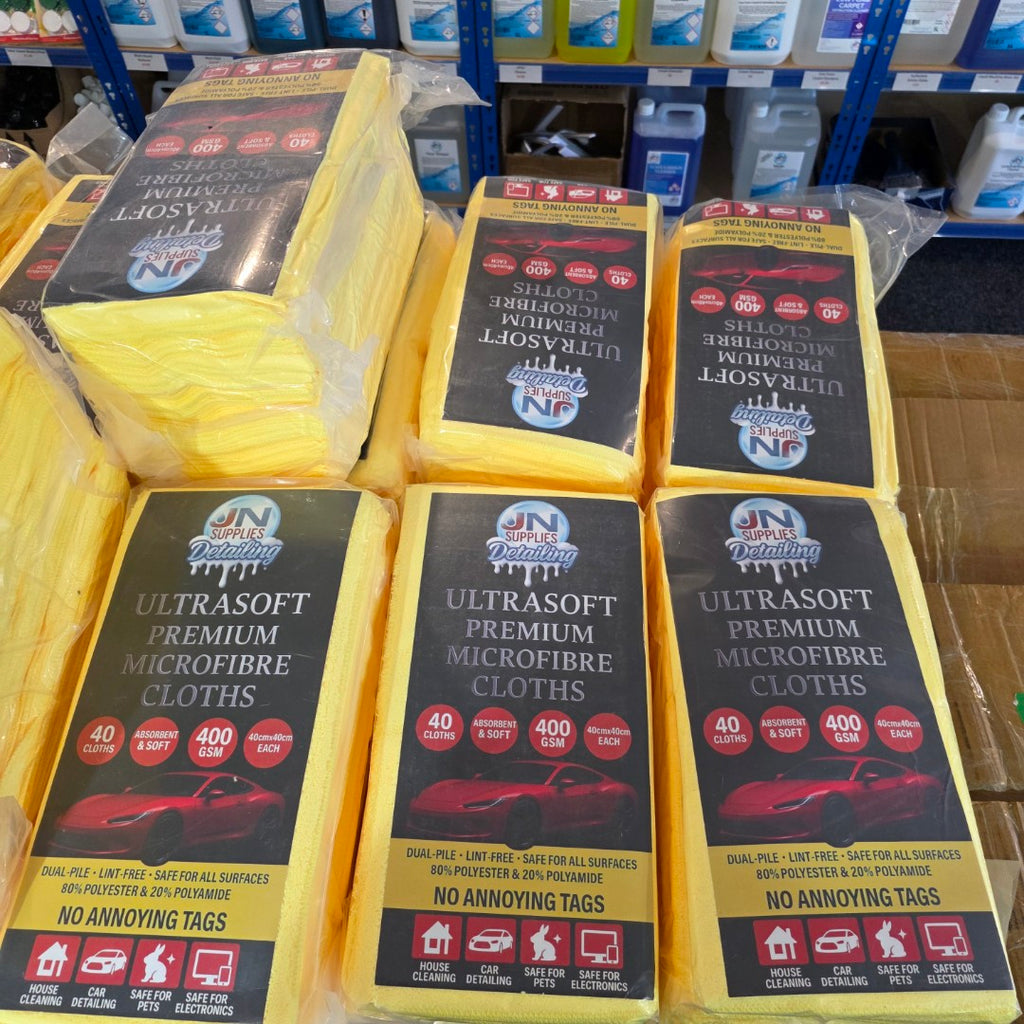 40 Pack Ultra Soft Microfibre Cloths 400 GSM