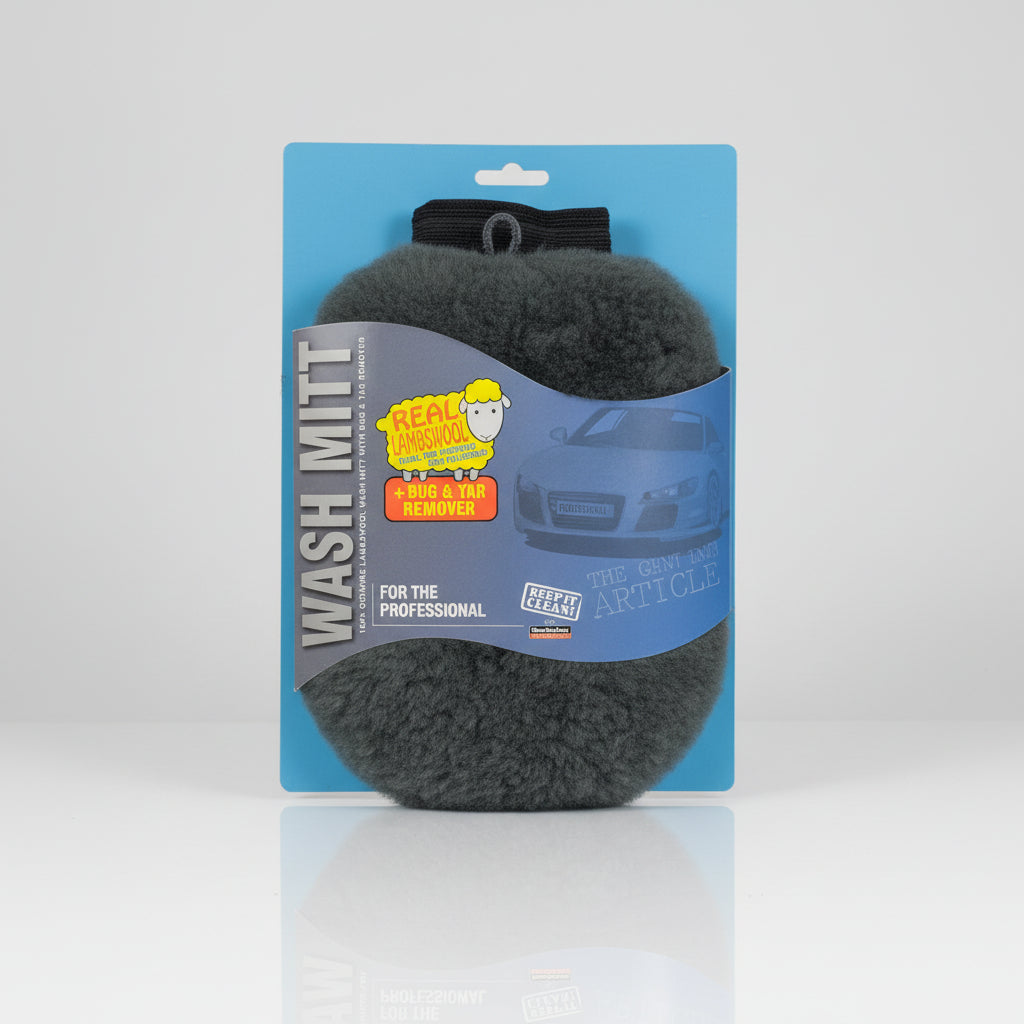 Real Lambswool Professional Wash Mitt With Big & Tar Remover