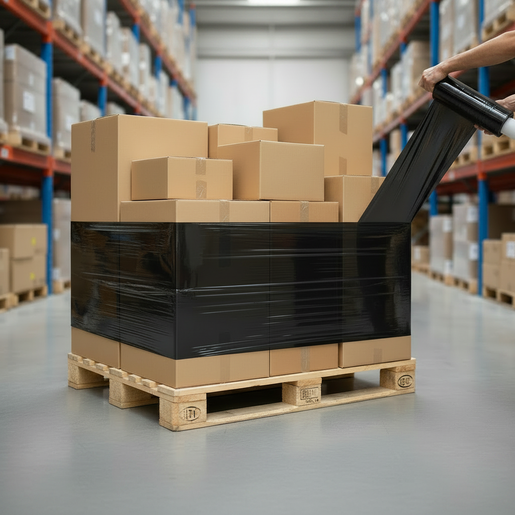 Black Pallet Shrink Wrap 20 Microns Heavy Duty