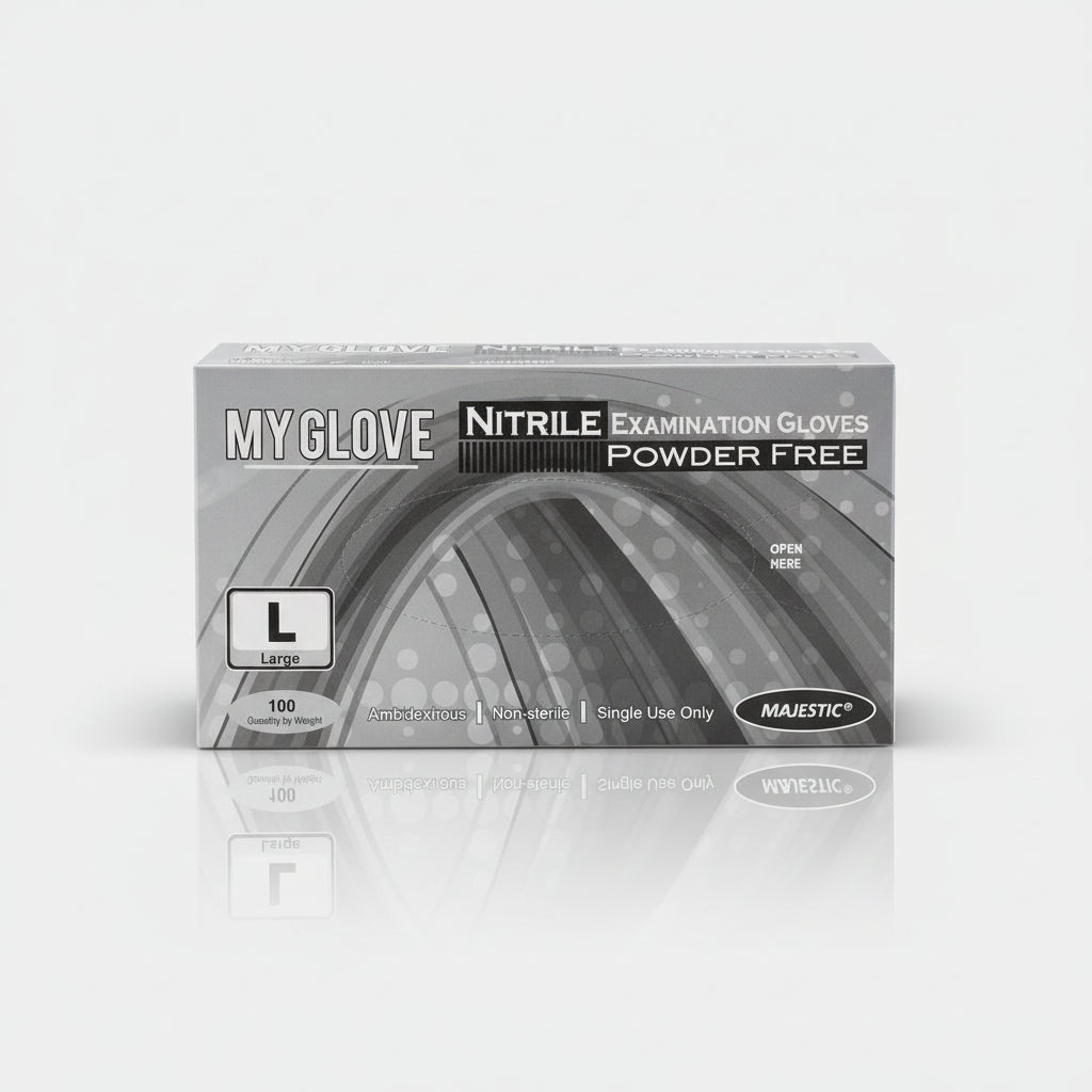 Nitrile Examination Gloves Powder Free 100 pack Black