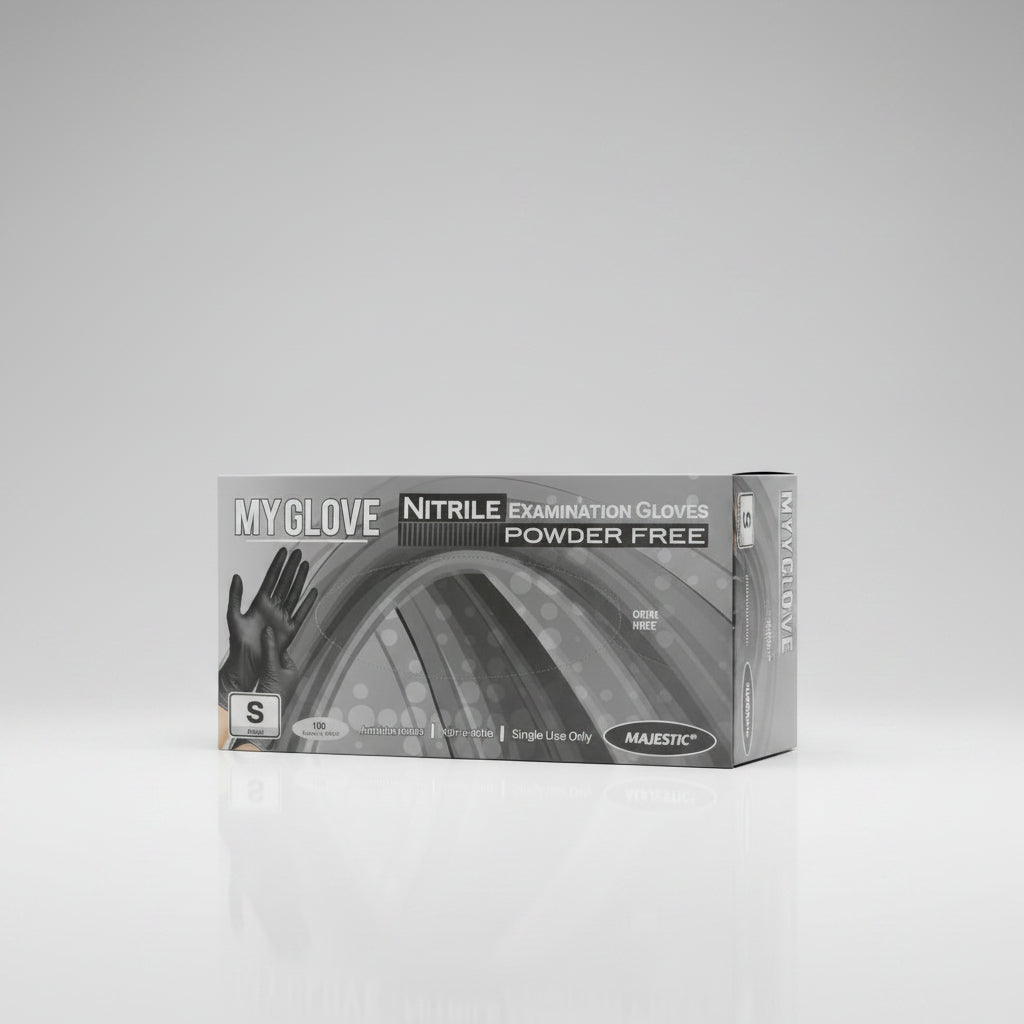 Nitrile Examination Gloves Powder Free 100 pack Black