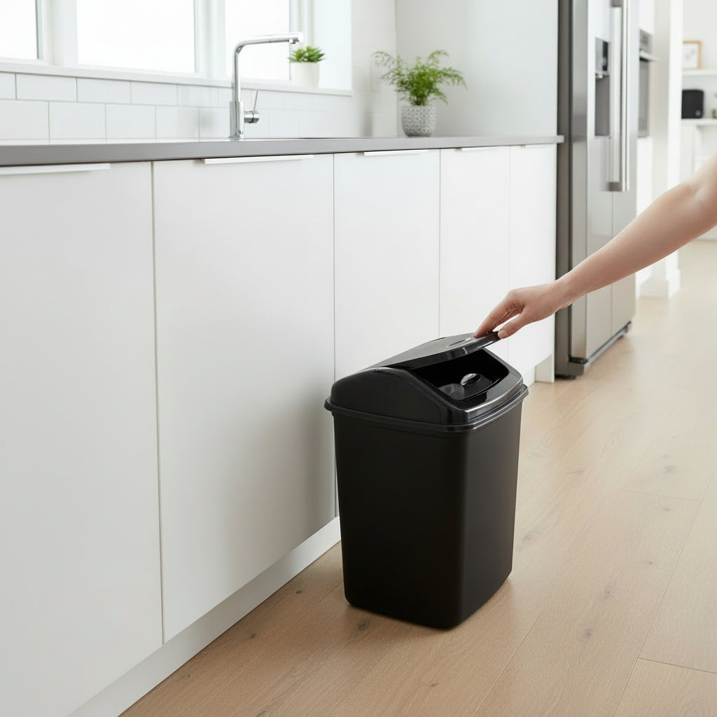 Plastic Swing Black Bin 50 Litre