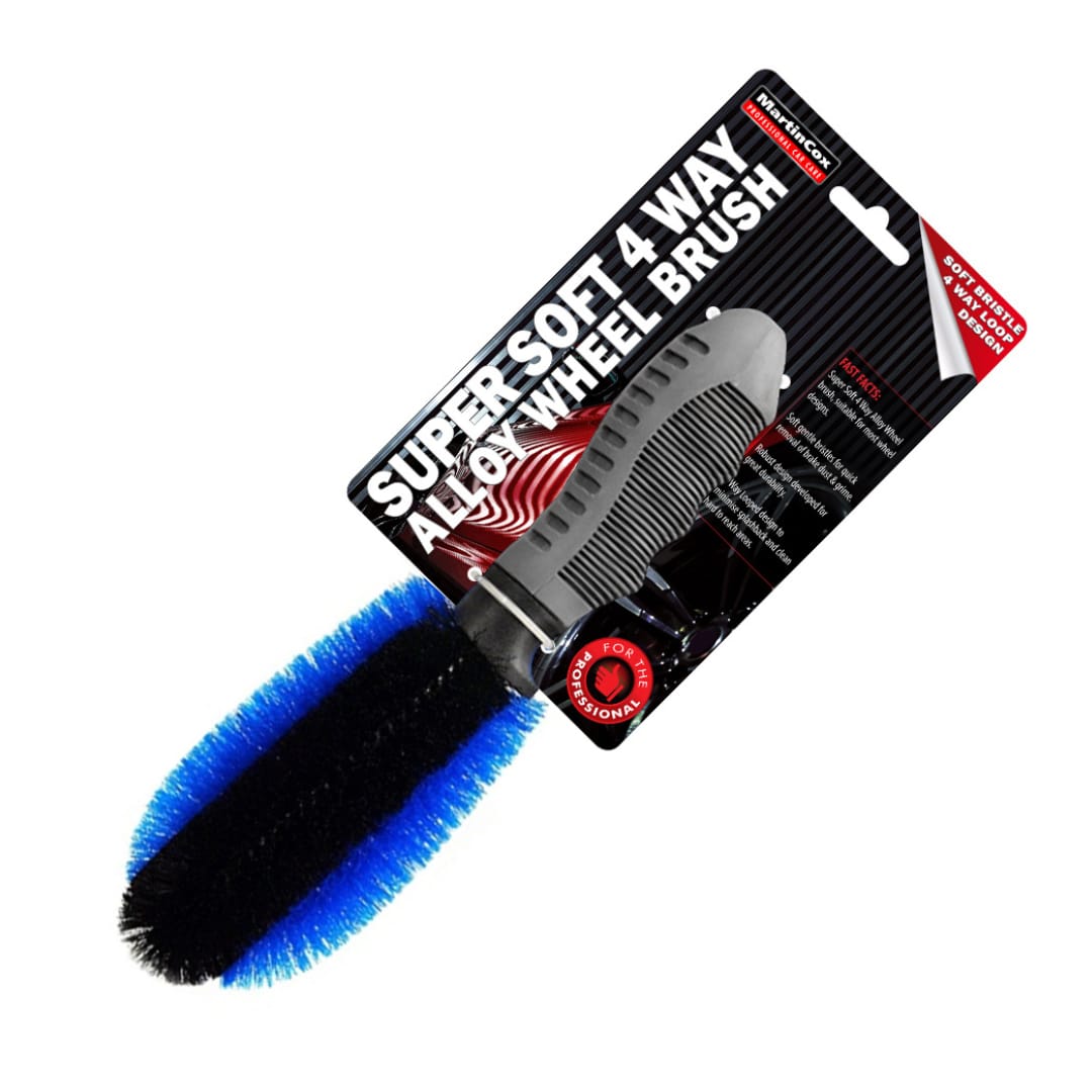 Deluxe Super Soft 4 Way Alloy Wheel Brush - Martin Cox